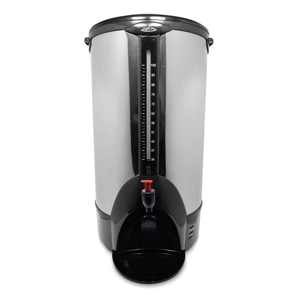 Home/Business 100-Cup Double-Wall Percolating Urn, Stainless Steel, Coffee Pro, Mfr#: CP100XX